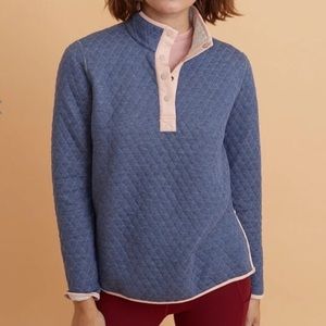 Marine Layer Corbet reversible pullover size medium in eclipse/rainbow heather